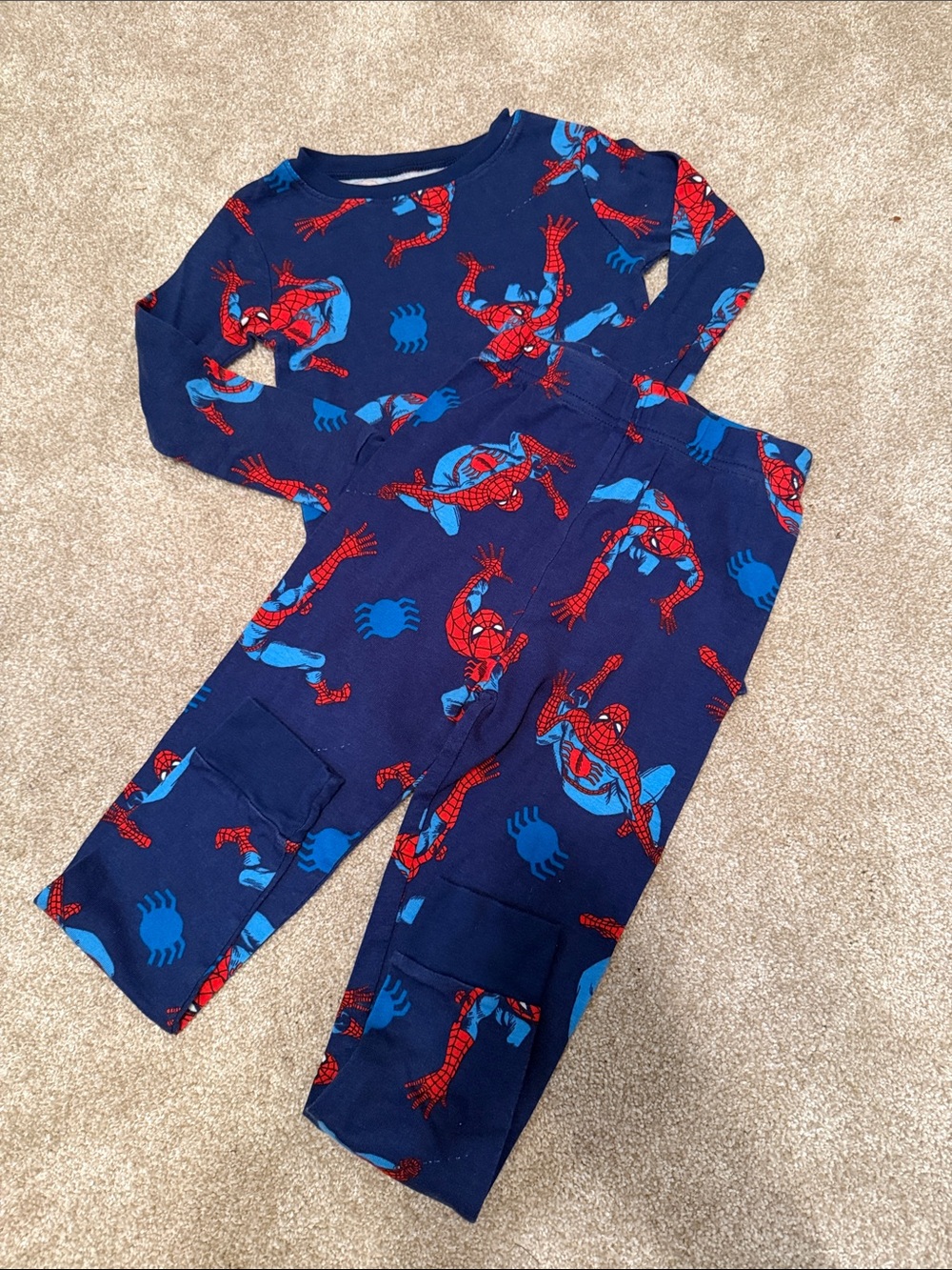 Marvel Navy Blue Spiderman One-Piece Footie Pajama